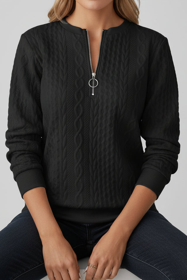 Textured Half Zip Sweater for Effortless Comfort and Style 7