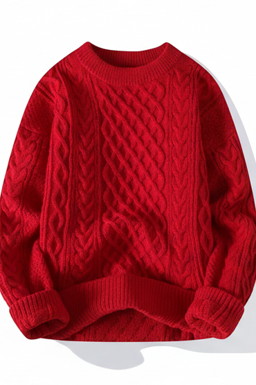 Textured Knit Crewneck Sweater for Effortless Style and Comfort 8