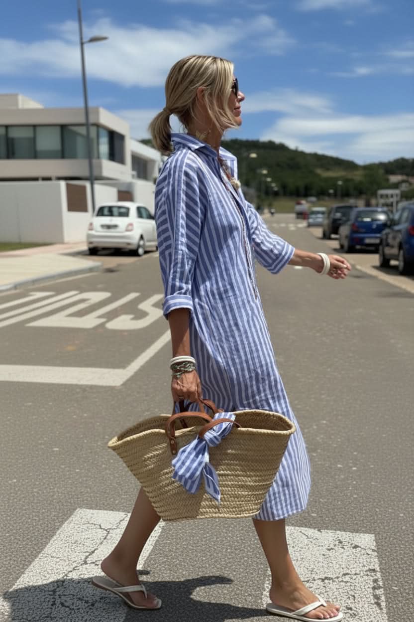 Timeless Striped Shirt Dress for Effortless Summer Style 8