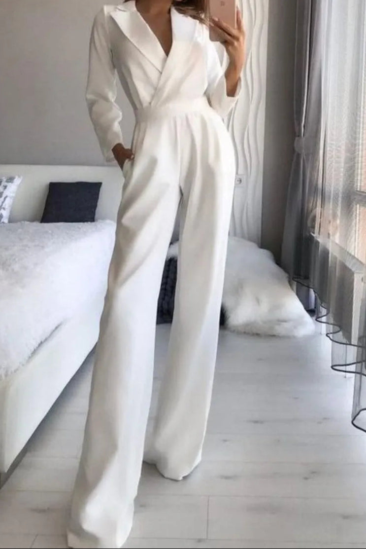 Versatile V-Neck Jumpsuit for Effortless Style and Comfort 4