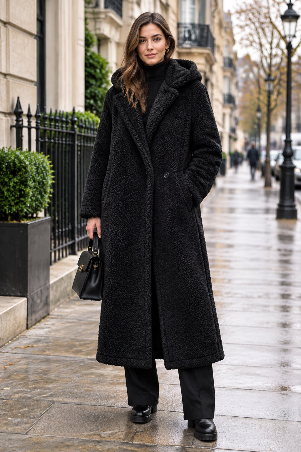 Long Hooded Women's Coat