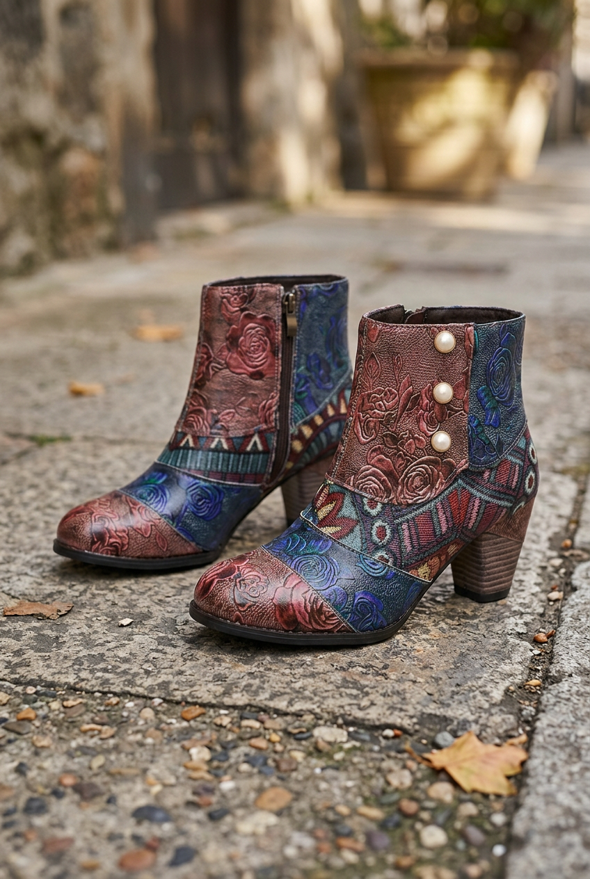 Retro Women's Boots with Stylish Side Zipper