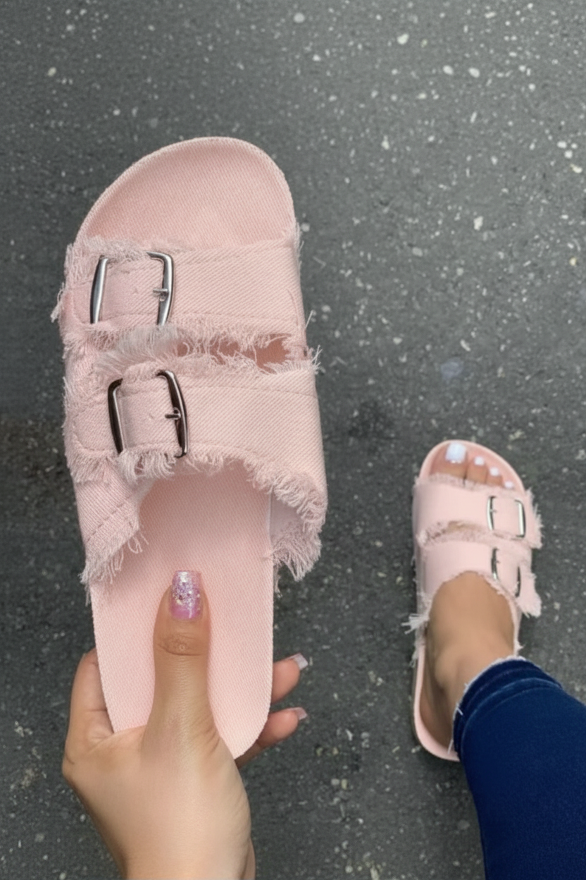 Elegant Buckle Summer Flip Flops