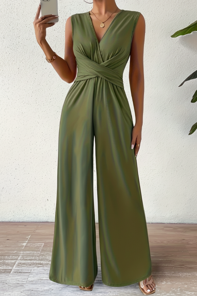 Sleek Sleeveless Jumpsuit Pockets