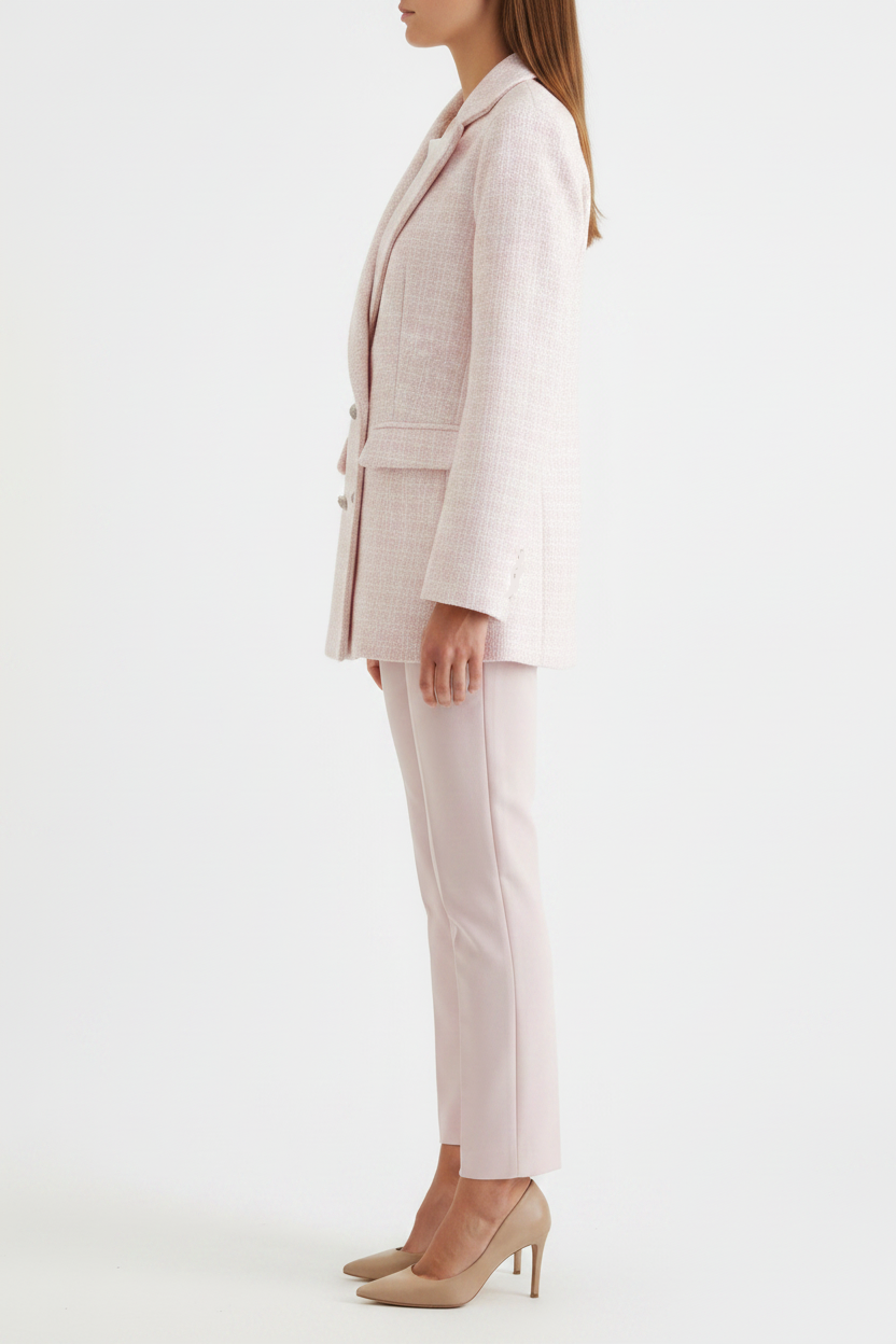 Chic Tweed Blazer in Pink