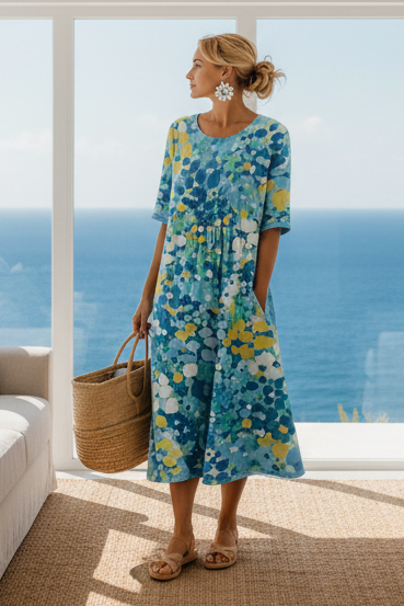 Floral bedrucktes Midikleid für mühelose Sommertage