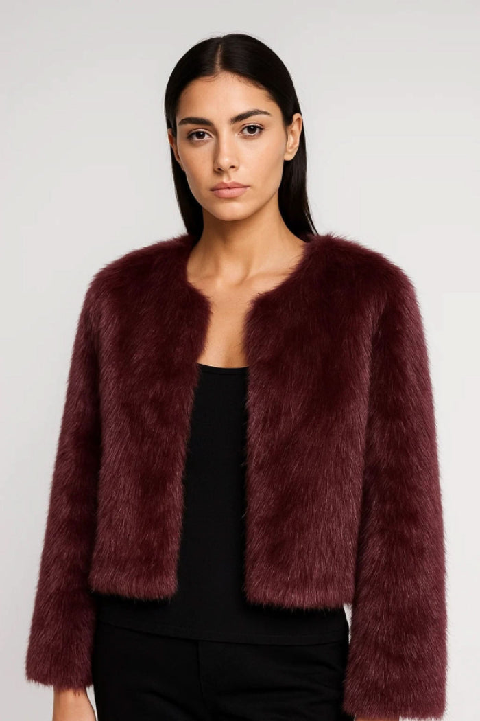 Hattie | Women's Cropped Faux Fur Jacket
