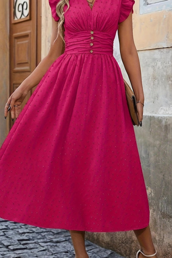 Bohemian Pleated Midi Dresses Chic