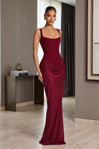 Elegantes Trägerlanges Anlasskleid