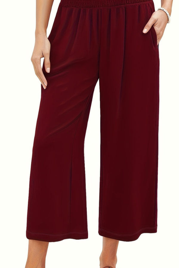 Flowing Cropped Summer Pants Wideleg