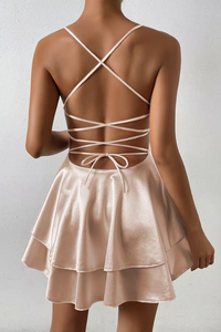Graceful Swing Dress Open Back