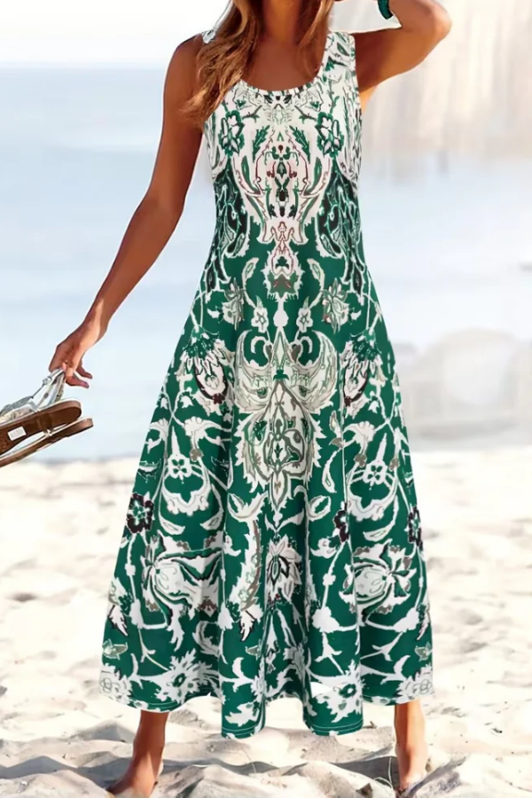 Summer New Fashion Vacation Style Floral Print Women'S Dress