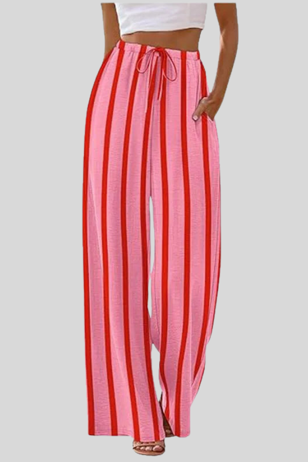 Relaxed Drawstring Wide Leg Pants