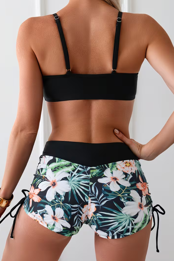 Tropical Drawstring Bikini Set