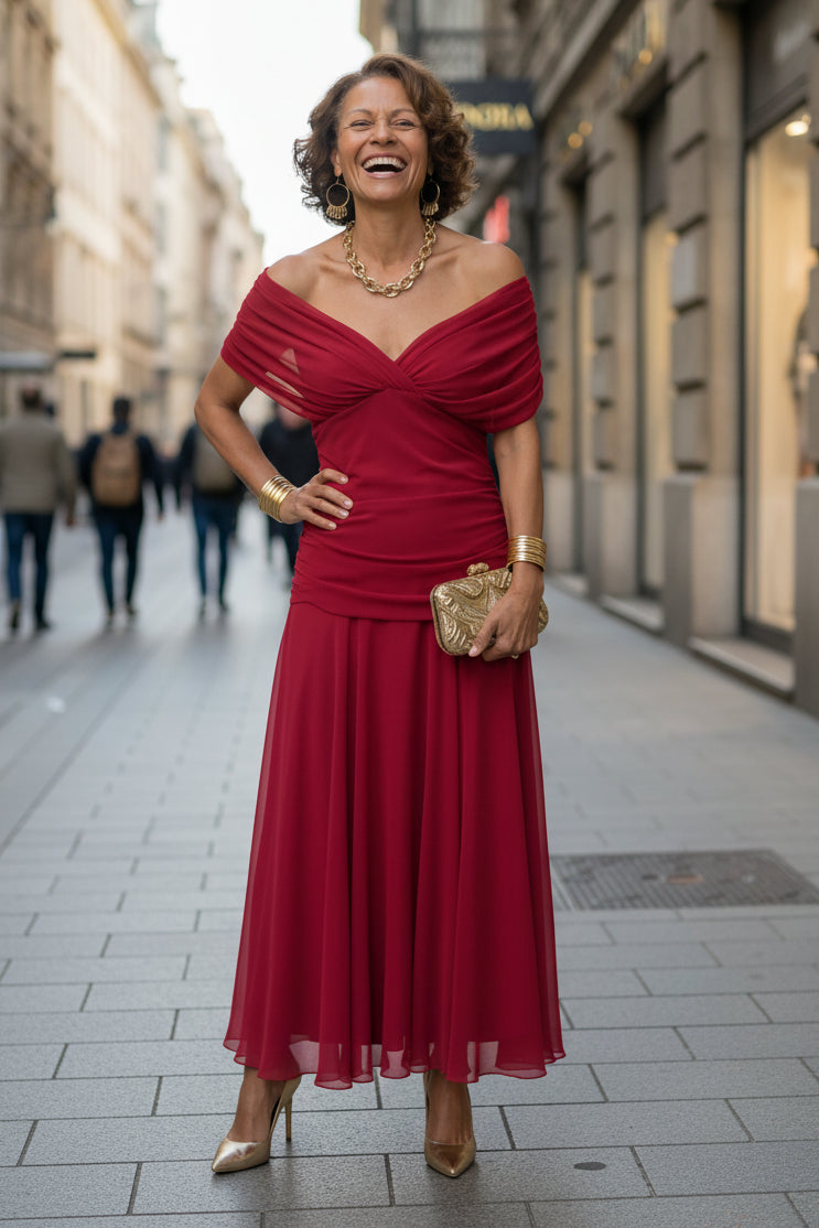 Warm Off Shoulder Midi Dress
