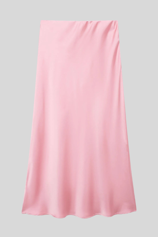Elegant Satin High Waist Skirt