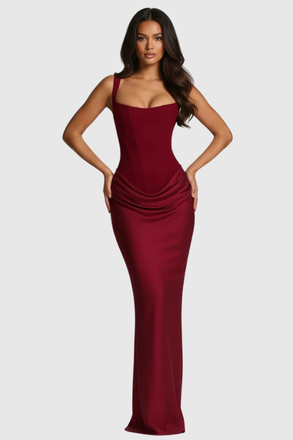 Sculpted Elegant Midi Occasion Dress