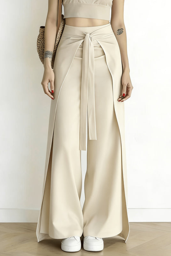 Elegant Cropped Summer Pants Bowtie