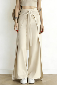 Elegant Cropped Summer Pants Bowtie