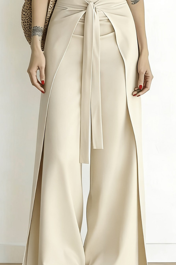 Elegant Cropped Summer Pants Bowtie