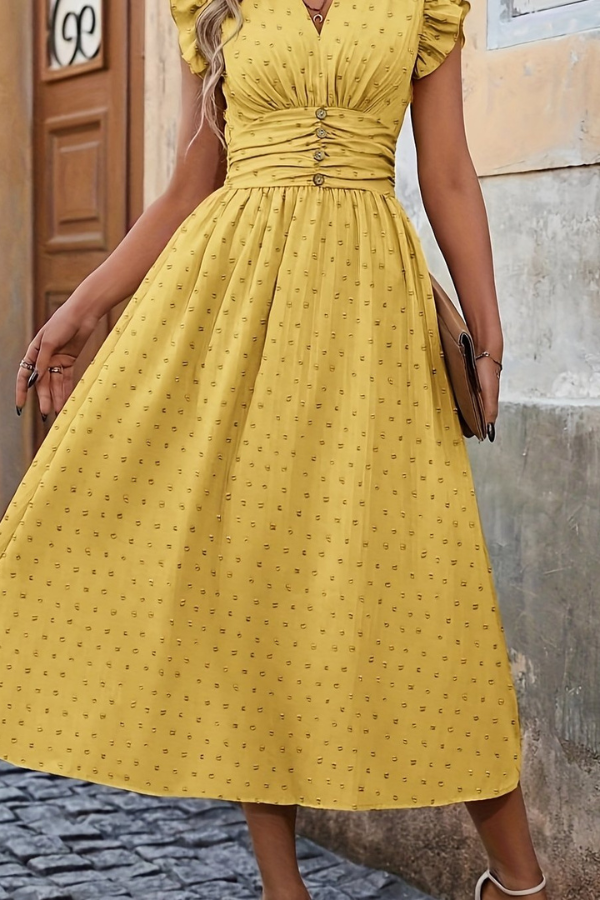 Boho Pleated Midi Dresses Floral