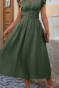 Bohemian Pleated Midi Dresses Chic