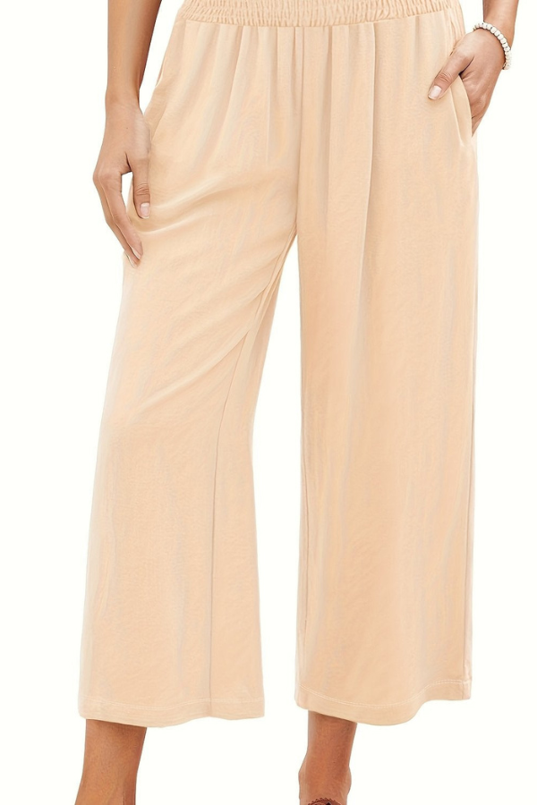 Flowing Cropped Summer Pants Wideleg