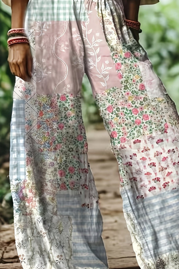 Floral Cropped Summer Pants Vintage