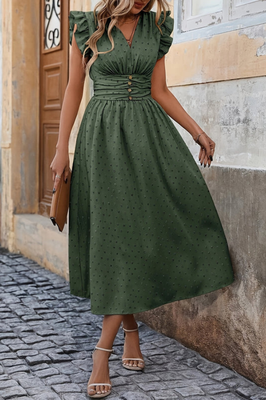 Bohemian Pleated Midi Dresses Chic
