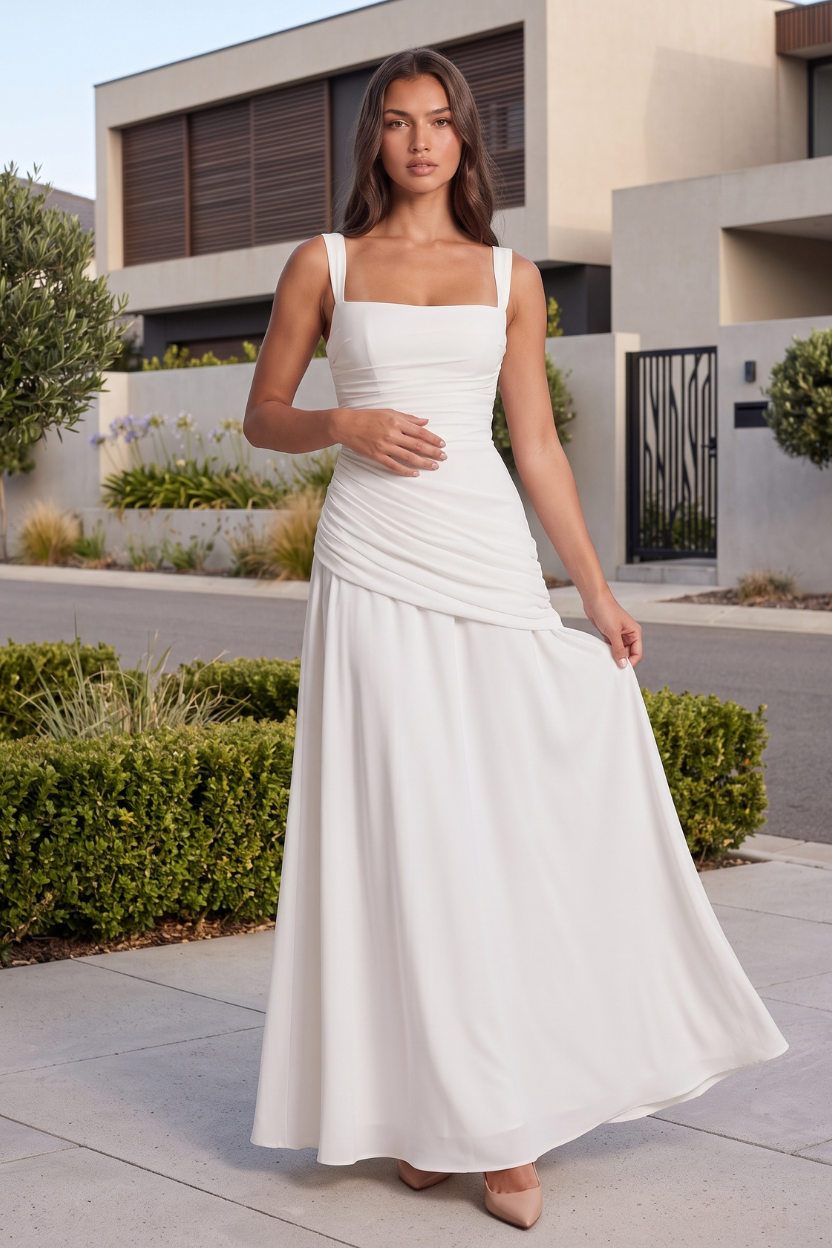 Elegantes Fließendes Serena Maxikleid