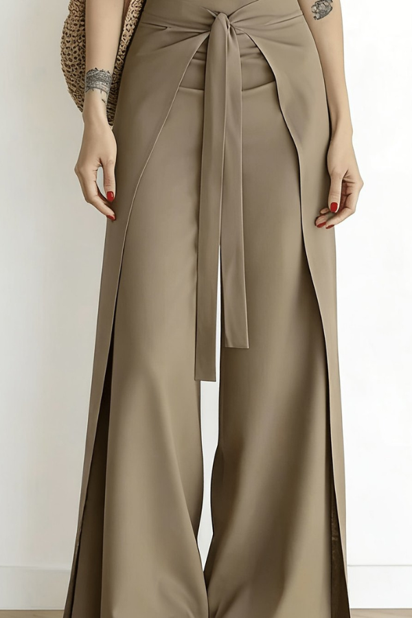 Elegant Cropped Summer Pants Bowtie