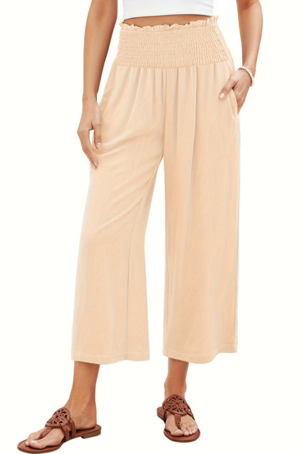 Flowing Cropped Summer Pants Wideleg