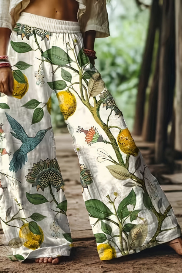 Floral Cropped Summer Pants Vintage