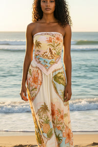 Asymmetrical Hem Top and Pants Set for Resort Styling