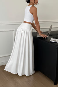 Elegant High Waist Skirt with Graceful Flowing Silhouette