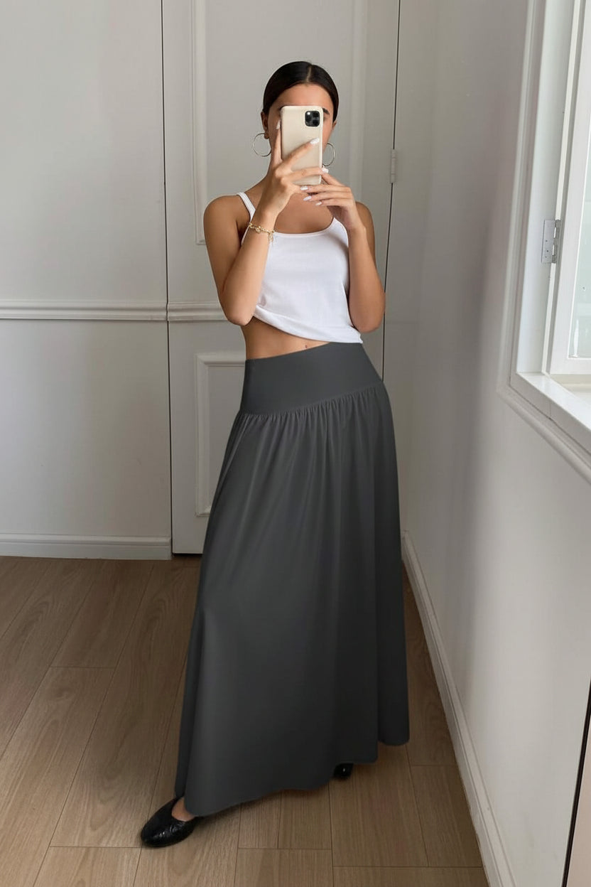 Elegant High Waist Skirt with Graceful Flowing Silhouette