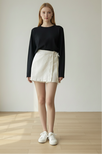 High Waist Skorts with Chic Wrap Design Detail