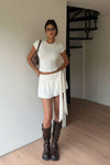 Casual Vacation Mini Skirt with Elegant Wrap Design