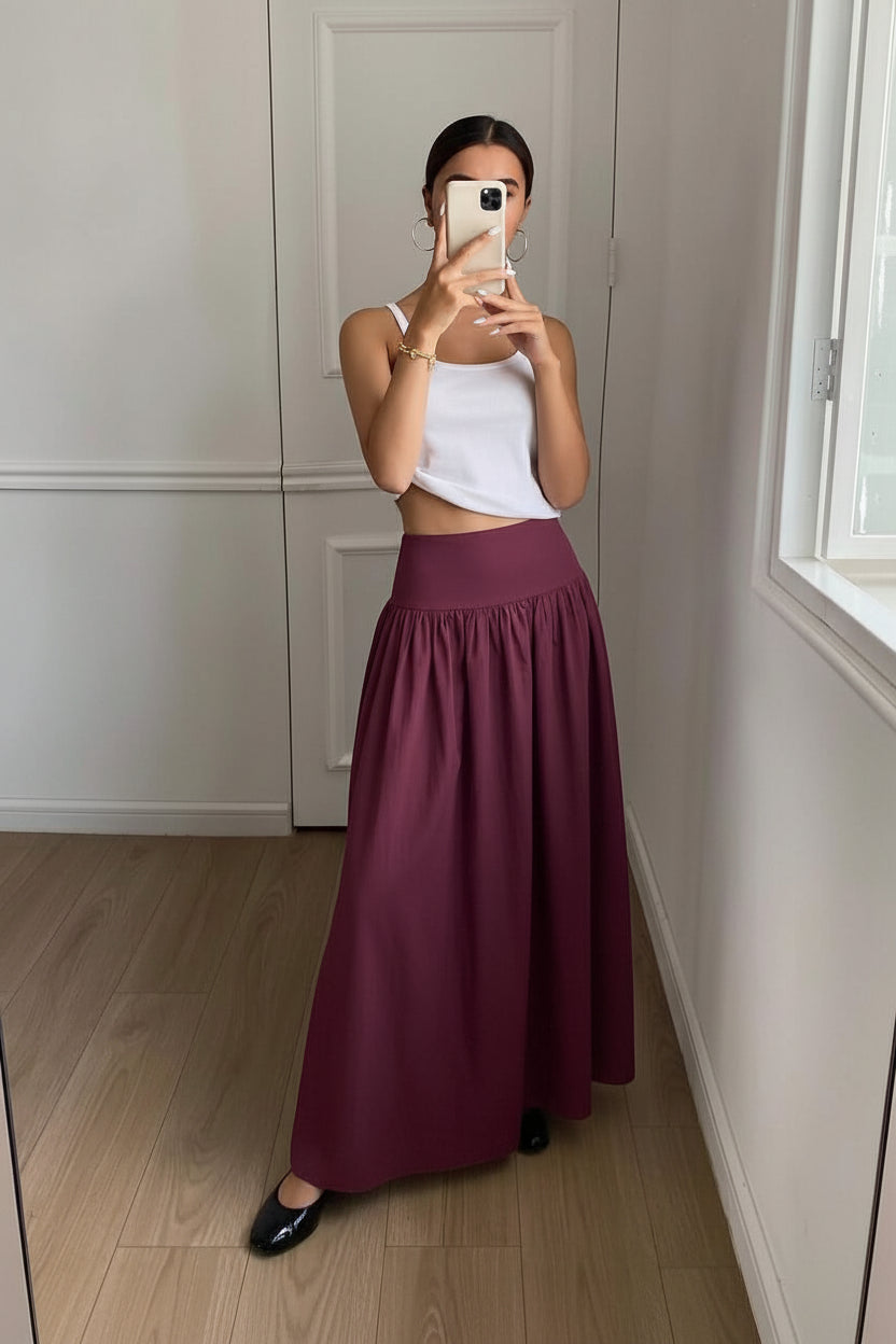 Elegant High Waist Skirt with Graceful Flowing Silhouette