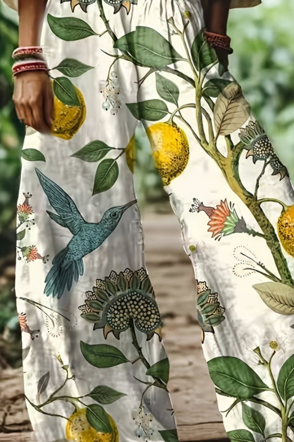 Floral Cropped Summer Pants Vintage