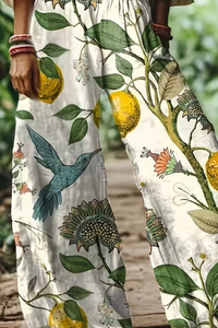 Floral Cropped Summer Pants Vintage