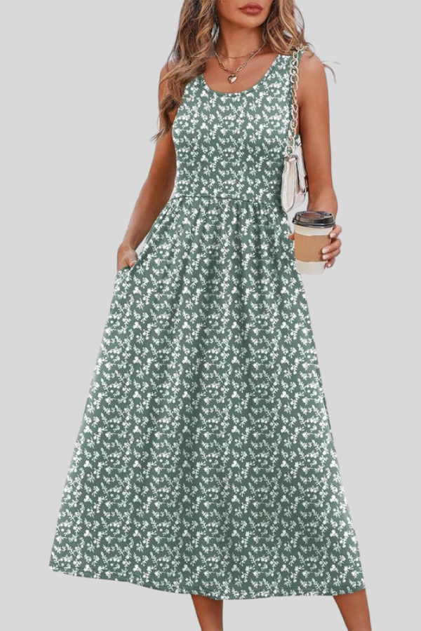 Printed Pocket Midi Sundress