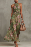 Floral Halter Maxi Dress