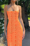 Floral Halter Neck Keyhole Maxi Dresses