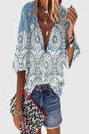 Floral Button Front Blouse