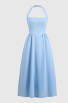 Coastal Halter Neck Keyhole Maxi Dresses