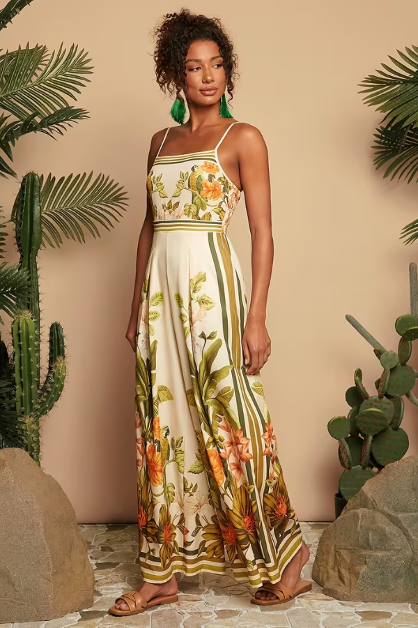 Floral Wide Leg Summer Jumpsuite
