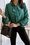 Sophisticated Silk Bow Tie Blouse