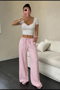 Vacation Cropped Summer Pants Wideleg