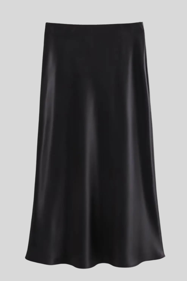 Elegant Satin High Waist Skirt